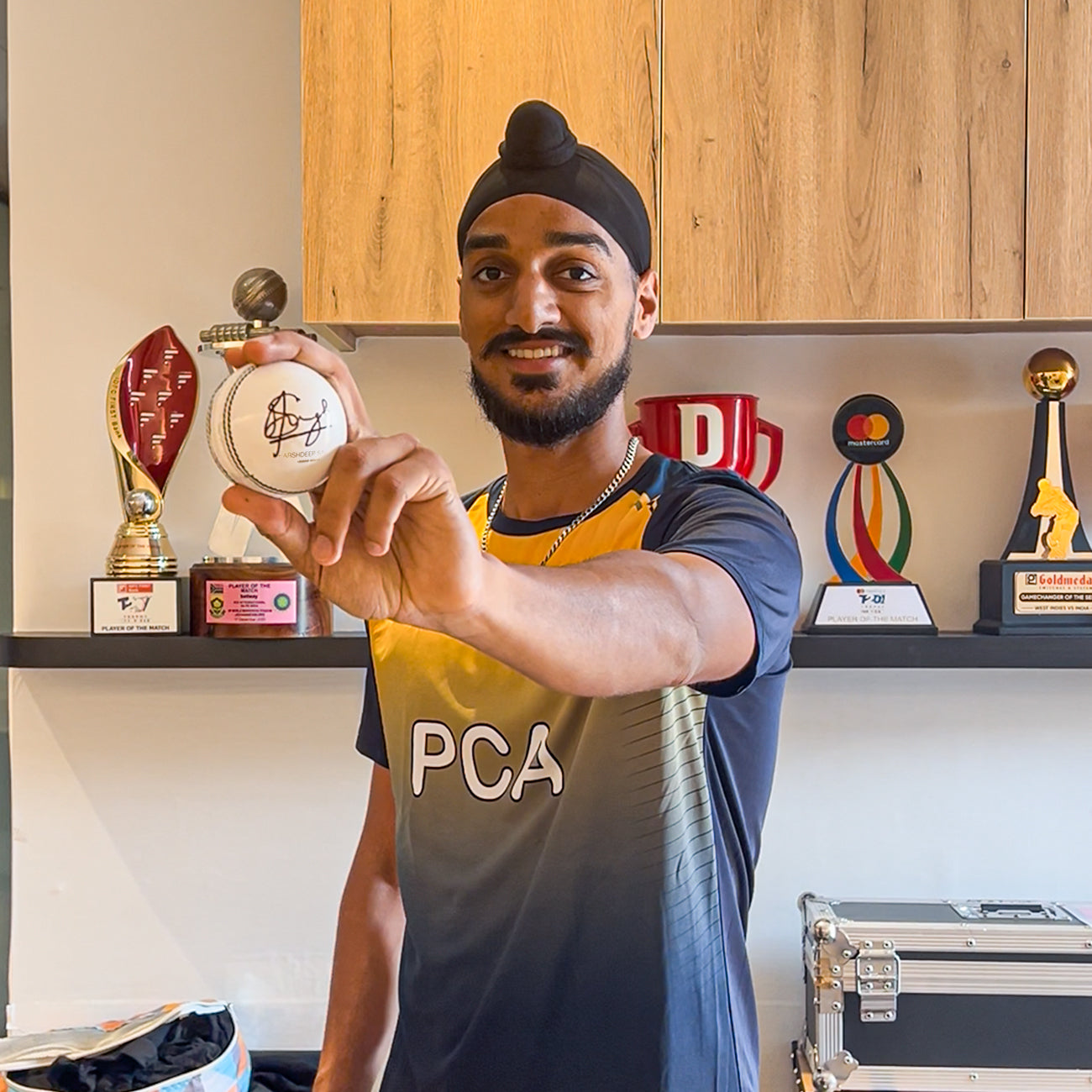 Arshdeep Singh Exclusive Hand-Signed White Leather Cricket Ball | Collector’s Edition ( Only #200 Worldwide)