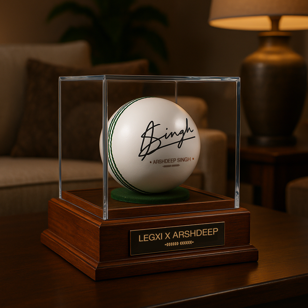 Arshdeep Singh Exclusive Hand-Signed White Leather Cricket Ball | Collector’s Edition ( Only #200 Worldwide)