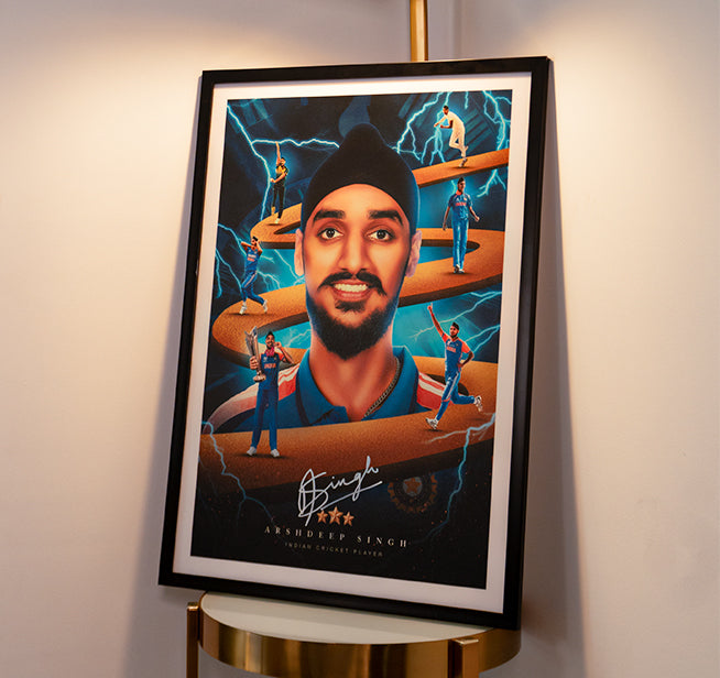 Arshdeep Singh Exclusive Hand-Signed Gold Plated Artwork