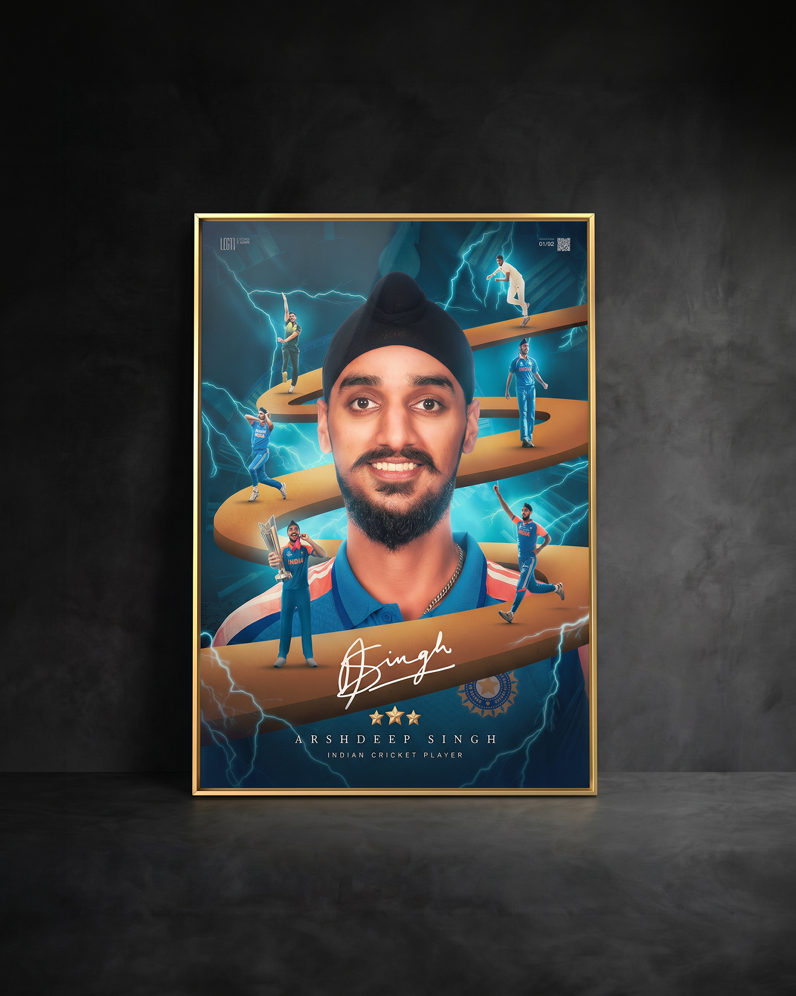 Arshdeep Singh Hand Signed 24 kt Gold Edition