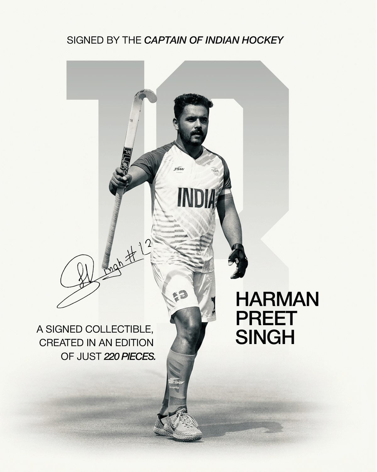 HARMANPREET SINGH : HAND SIGNED MINIATURE HOCKEY