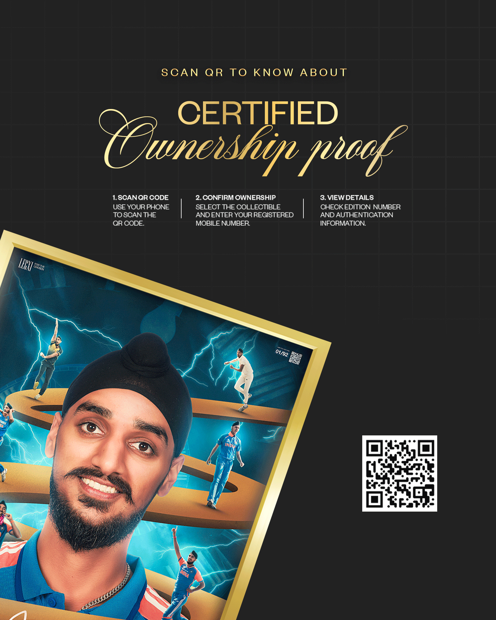 Arshdeep Singh Hand Signed 24 kt Gold Edition