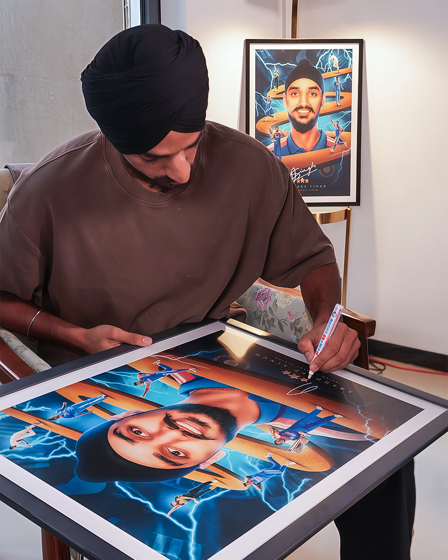 Arshdeep Singh Exclusive Signed Gold-Plated Artwork