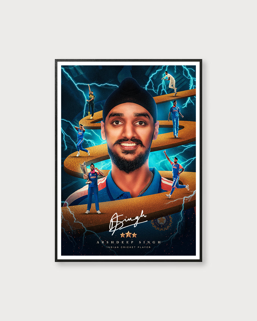 Arshdeep Singh Exclusive Signed Gold-Plated Artwork